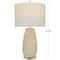 Cream Ceramic Gourd Style Base Table Lamp with Drum Shade 14" x 14" x 25"